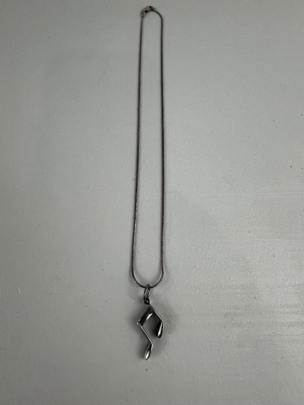 VIntage 925 Sterling Italy Necklace w/ Musical Note Pendant